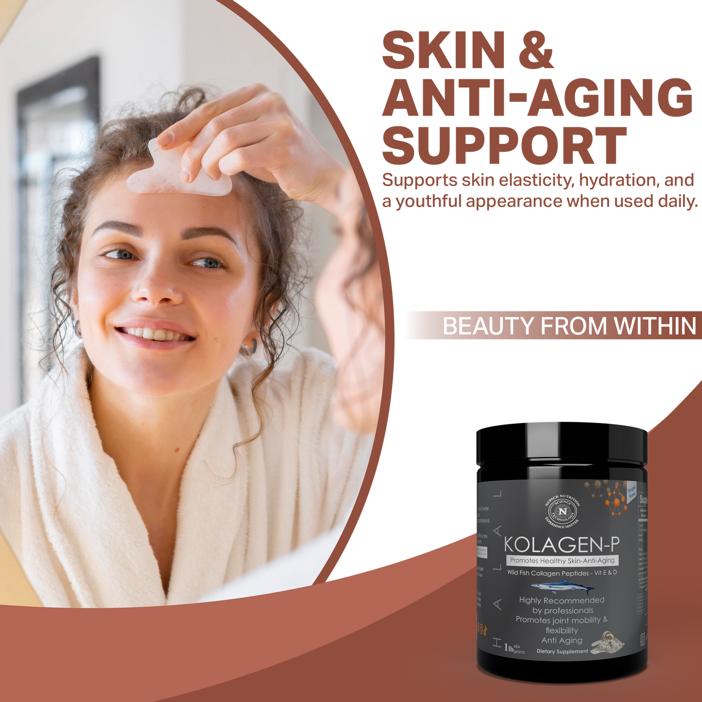 NUPACK KOLAGEN-P Wild Fish Collagen Peptides with Vitamins C, D & E | Skin & Joint Support