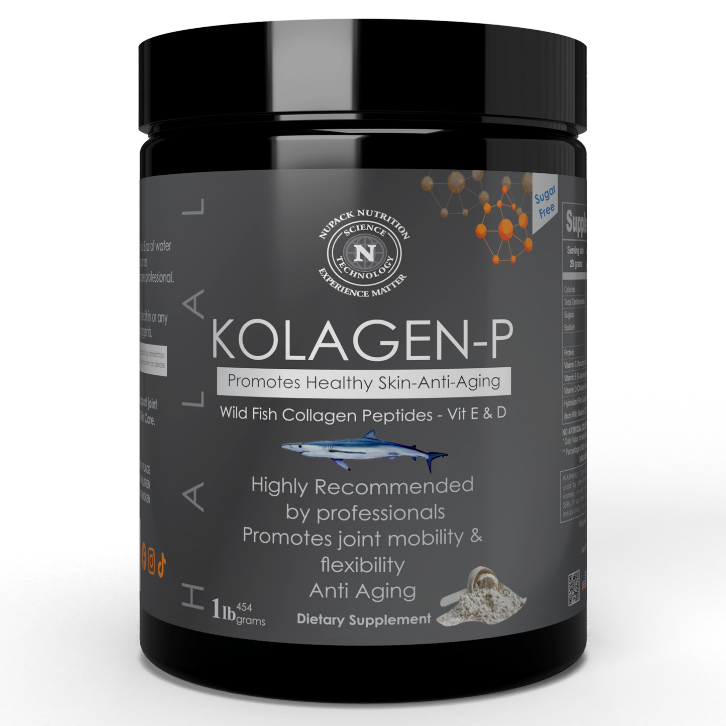 NUPACK KOLAGEN-P Wild Fish Collagen Peptides with Vitamins C, D & E | Skin & Joint Support